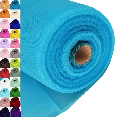 Miniatura 65 de Rollos de tela de tul, 54 pulgadas por 10 yardas (30 pies), cinta de tul para decoración de fiestas de boda, rollo de tela transparente en bobina