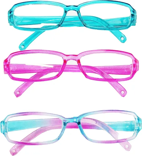 Miniatura 3 de American Fashion World Gafas rectangulares multicolor para muñecas de 18 pulgadas 3 pares Calidad premium y diseño moderno Accesorios