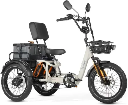 Miniatura 10 de Full Suspension Folding Electric Tricycle for Adults, Aluminum Alloy, Torque Sensor, 20MPH 100Miles 20×3 inch Fat Tire Electric Trike, 1200W 48V