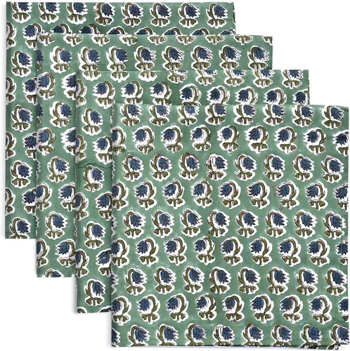 Miniatura 14 de Ridhi - Servilletas de 100 % algodón con estampado de espárragos verdes de 18 x 18 pulgadas (juego de 4) servilletas de cocina reutilizables
