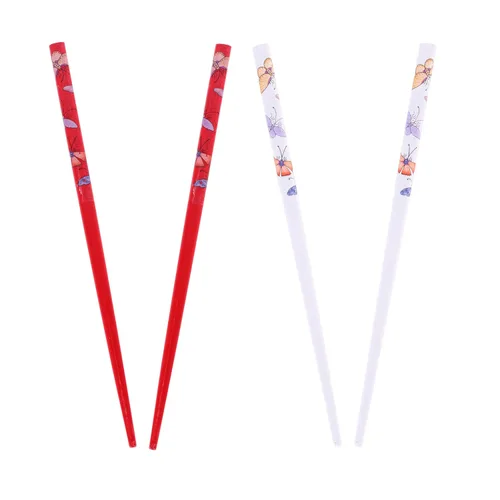 Miniatura 6 de Juego de 4 palillos para el cabello con mariposas, color blanco y negro