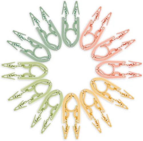 Miniatura 9 de 12 perchas de viaje negras con 24 clips plegables para maleta, perchas plegables portátiles para ropa, artículos esenciales para cruceros