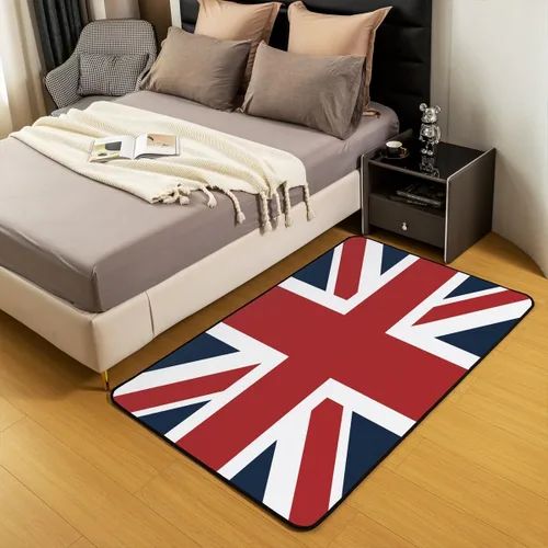 Miniatura 5 de jejeloiu The Union Flag - Alfombra de 3 x 5 pies con diseño de bandera británica, tapete reversible con estampado cuadrado para interiores