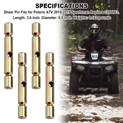 Miniatura 3 de Pasador de corte (4 piezas) se adapta a Polaris ATV 2015-2019 Sportsman Reemplazar 2205063, accesorios de pasador de cizalla de arado de nieve