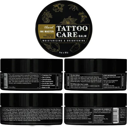 Miniatura 10 de Ebanel Bálsamo para tatuajes de 3 onzas, crema de cuidado posterior de tatuajes de alta calidad, abrillantador de tinta que mejora