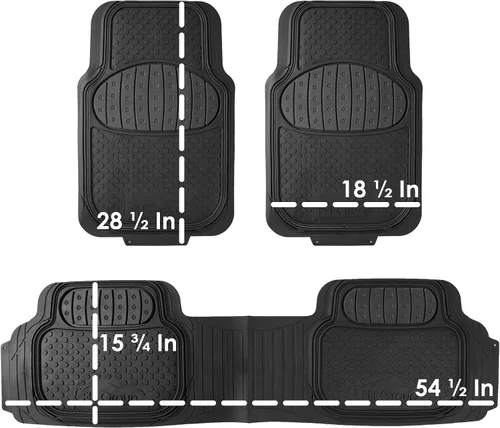 Miniatura 8 de FH Group Alfombrillas para auto - Alfombrillas de goma resistentes para autos, juego completo universal, alfombrillas automotrices recortables, Gris