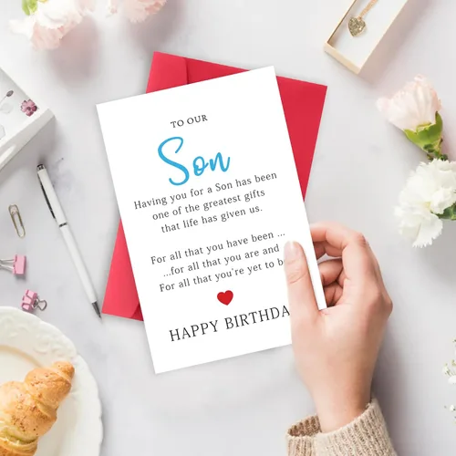 Miniatura 3 de Asmallgf Tarjeta de feliz cumpleaños para hijo, regalos de cumpleaños de mamá papá, divertida tarjeta de cumpleaños para hijo adulto, idea de regalo