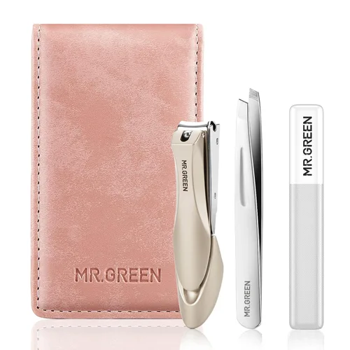 Miniatura 11 de Juego de manicura de 4 piezas, juegos de pedicura, cortaúñas de acero inoxidable profesional cortador de uñas con estuche de viaje