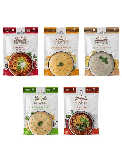 Miniatura 9 de READYWISE - Cocina simple, favoritos de sopa, paquete variado, 8 porciones por bolsa, mezcla de sopa, tamaño familiar, MRE, alimentos liofilizados