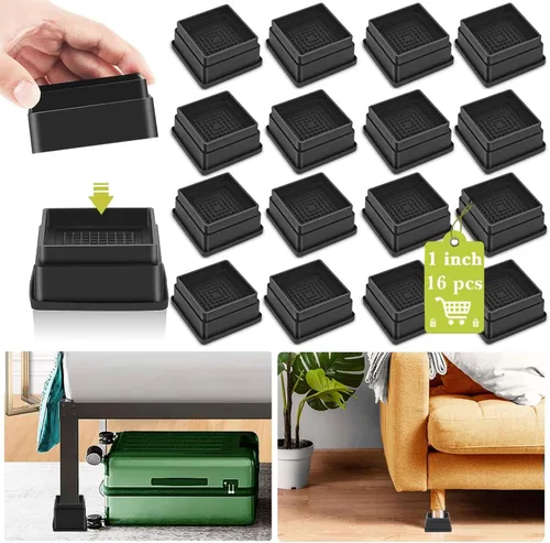 Miniatura 43 de Paquete de 12 elevadores de muebles de 1, 2 o 3 pulgadas, elevadores de cama ajustables resistentes para mesa, escritorio, sofá, silla, gabinete