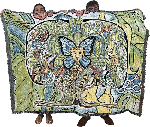 Miniatura 32 de Pure Country Weavers Sue Coccia - Manta de ovejas de cuerno grande, tótem de espíritus animales, manta de regalo tejida de algodón, fabricada