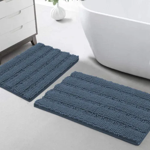 Miniatura 88 de Turquoize Alfombras de Baño de Chenilla Peludas Alfombra de Baño Antideslizante Gruesas Alfombras Peludas para Baño Chenilla Juego de Alfombra