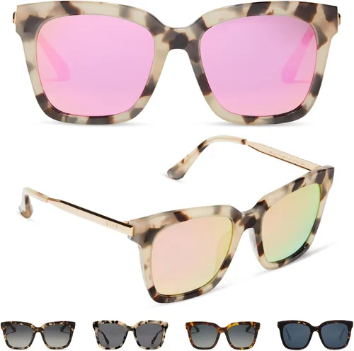 DIFF Bella Designer - Gafas de sol cuadradas de gran tamaño para mujer, 100% protección UVA/UVB, colores de moda de moda Tortoise