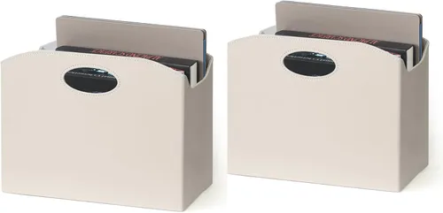 Miniatura 10 de EZDeco Revistero plegable con soporte para revistas de PU de cuero en el suelo, organizador de archivos de PU para periódicos, libros, cesta