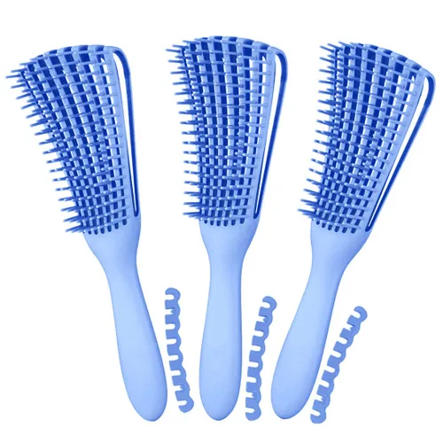 Miniatura 15 de Cepillo para el cabello, cepillo desenredante para cabello afroamericano/africano texturizado 3a a 4c rizado