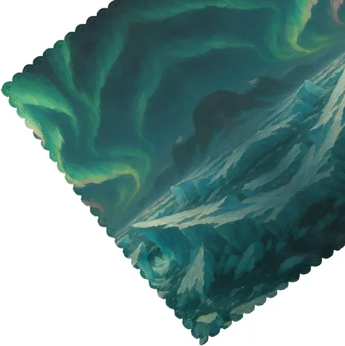 Miniatura 5 de Rectangular Placemats Set of 4, Heat Resistant Aurora Printed Kitchen Dining Table Mats
