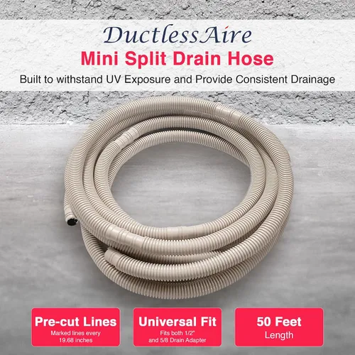 Miniatura 2 de DuctlessAire Manguera de drenaje mini dividida – Manguera de drenaje de aire acondicionado portátil – Manguera universal de drenaje de condensado