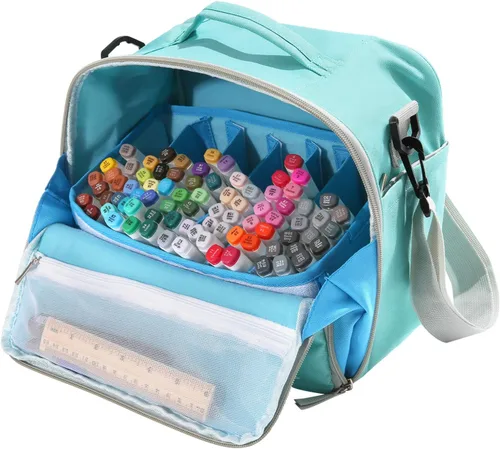 Miniatura 13 de Togood - Mochila ultra grande para guardar rotuladores, bolsa de hombro para bolígrafos. Capacidad para hasta 300 bolígrafos