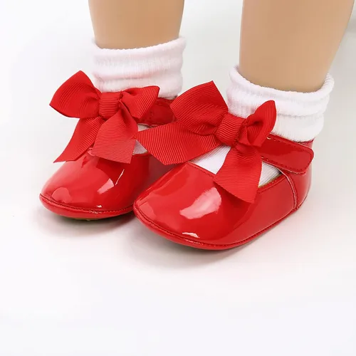Miniatura 3 de GAISUMMI Zapatos planos Mary Jane para bebés y niñas con lazo, suela de goma antideslizante, de piel sintética, para primeros pasos, zapatos
