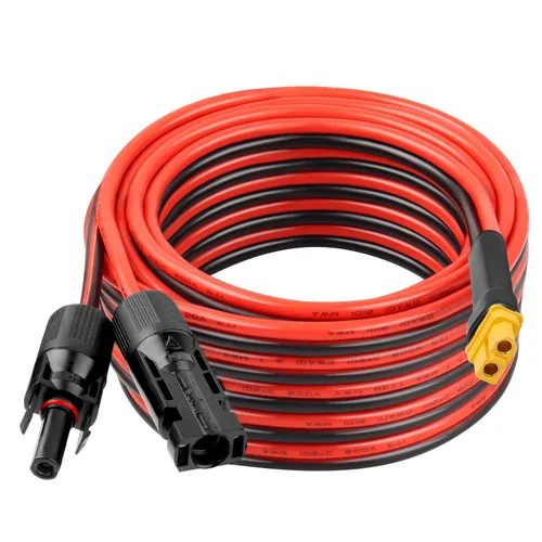 Miniatura 12 de Cable de extensión solar XT60 de 10 AWG 2 3 6 10 15 20 25 35 40 50 75 100 pies XT60 adaptador de conector de extensión solar más grueso cable hembra