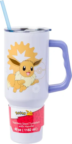 Miniatura 11 de Silver Buffalo Disney Lilo and Stitch Aloha - Vaso de acero inoxidable de doble pared con asa y pajilla, se adapta al portavasos estándar, 40 onzas