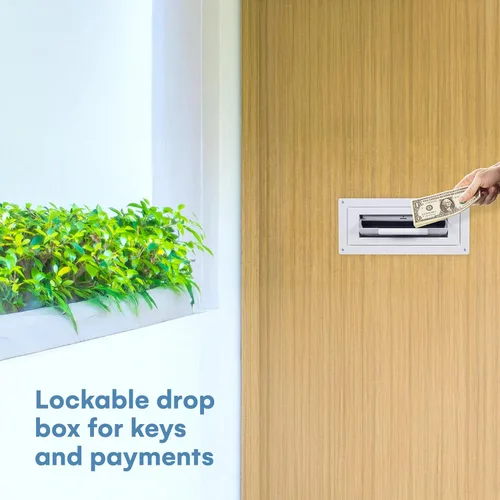 Miniatura 2 de flybold Caja de bloqueo para llaves a través de la puerta, resistente a la lluvia, para negocios, con llaves de bloqueo tubular, deflector, evita