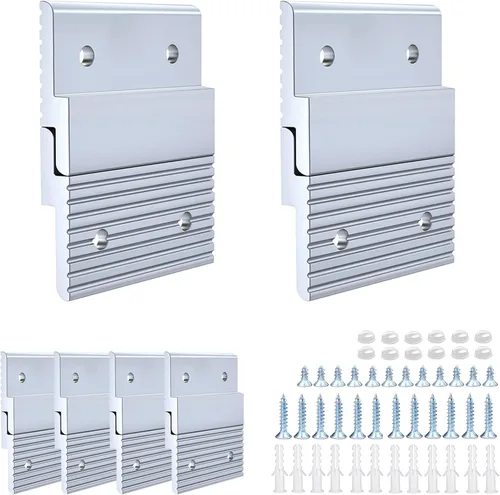 Miniatura 16 de Apragaz Tacos franceses de 4 pulgadas, colgador de fotos y espejo de alta resistencia, mantiene el nivel, aluminio, soporta 50 libras por par, 20
