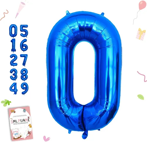 Miniatura 28 de Globos de números de 40 pulgadas del 0 al 9 dorados grandes del número 0, globos digitales para suministros de decoración de celebración de fiesta