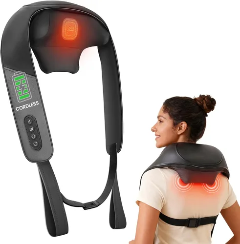 Miniatura 9 de Snailax Masajeador de Cuello para Alivio del Dolor de Tejido Profundo, Masaje de Cuello con Calor, Masajeador Inalámbrico para Dolor de Espalda