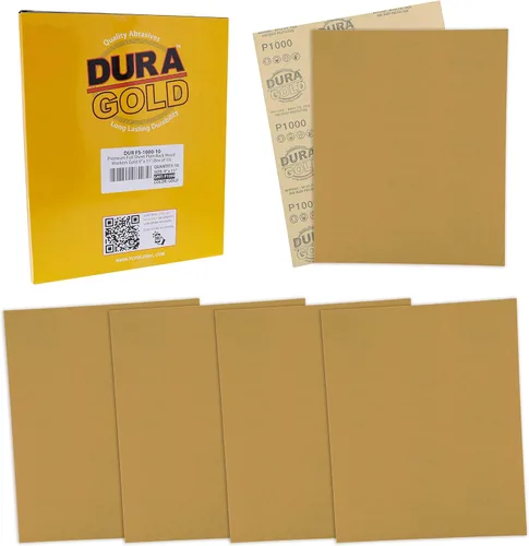 Miniatura 12 de Dura-Gold Papel de lija dorado prémium de 9 x 11 pulgadas, 2 hojas de lijado de grano 320, 80, 120, 150, 220, 10 en total, para carpintería