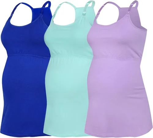 Miniatura 3 de SUIEK - Juego de 3 blusas de maternidad sin mangas para la lactancia para mujer