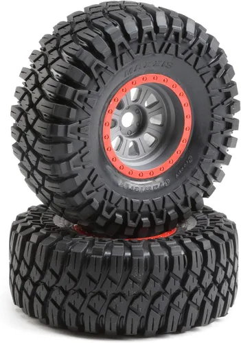 Losi 1/6 Maxxis Creepy Crawler LT Neumáticos premontados delanteros/traseros 3.6, hexagonal de 0.787 in (2): Super Rock Rey, LOS45029