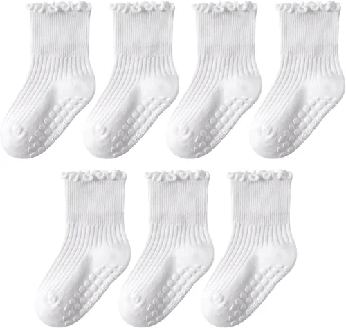 Miniatura 30 de Calcetines tobilleros antideslizantes para bebés con agarraderas para caminar de 0 meses a 7 años