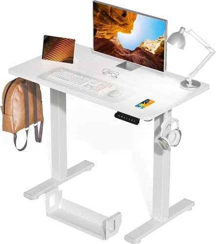 Miniatura 11 de Kingant Escritorio de pie con altura ajustable pequeño, escritorios eléctricos de pie [32 x 24 pulgadas] - Escritorios ergonómicos de pie y sentado