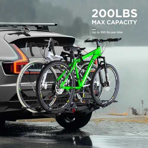 Miniatura 3 de Young 2 Bike Rack Basculante Montado en Enganche con Pedal Conveniente para Automóviles, SUVs y Camiones, Se Adapta a Enganches de 1.25" y 2