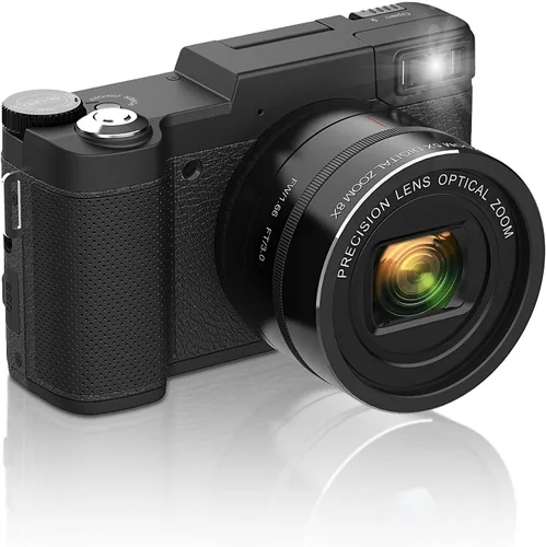 Cámara digital 4K para fotografía, enfoque automático, cámara de vlogging de 48 MP para YouTube, cámara compacta de zoom digital 8X, pantalla de 3