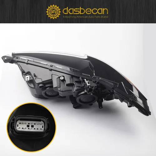 Miniatura 5 de Dasbecan Faros delanteros halógenos con proyector cromado Compatible con Ford Fusion 2013-2016 Conjunto de faros delanteros para lado derecho