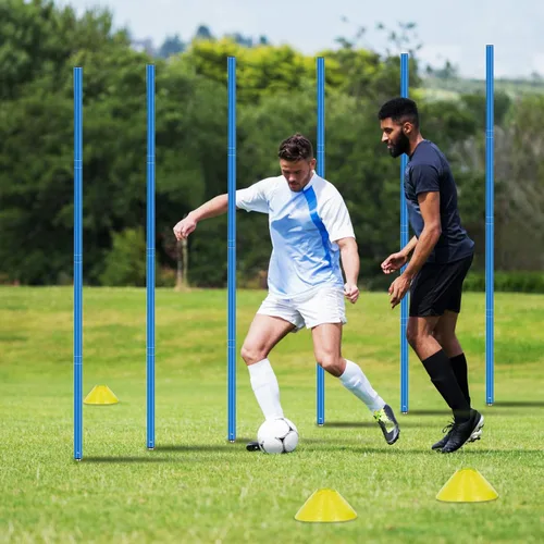 Miniatura 3 de Haootadiy Varas de Entrenamiento de Agilidad de Fútbol Equipo de Fútbol Ajustable para Entrenamiento Incluye 6 Varas de Agilidad Flexibles