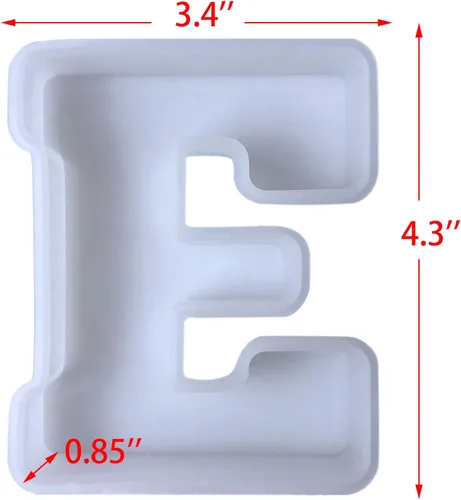 Miniatura 3 de Molde de silicona de 4 pulgadas, paquete de 26 letras inglesas, molde de fundición de resina con letras grandes y mayúsculas del alfabeto