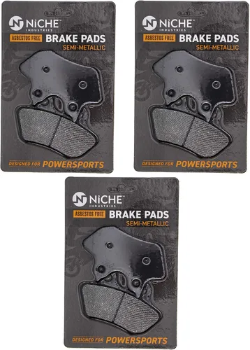 Miniatura 6 de NICHE Juego de pastillas de freno de acero aleado para Harley Davidson Street Glide Dyna Road King Softail 44082-00E delantero trasero semimetálico