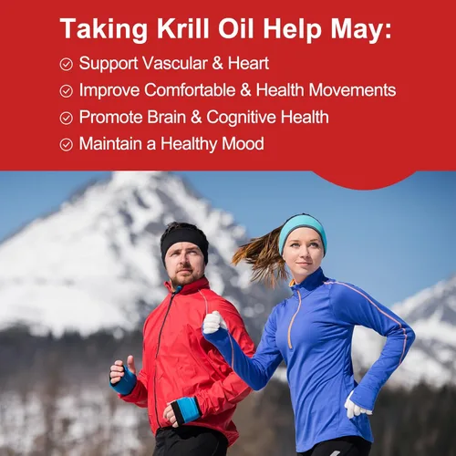 Miniatura 6 de Aceite de krill antártico – Aceite de krill omega 3 capturado en la naturaleza, 500 mg con EPA, DHA, astaxantina y fosfolípidos – Cerebro, corazón