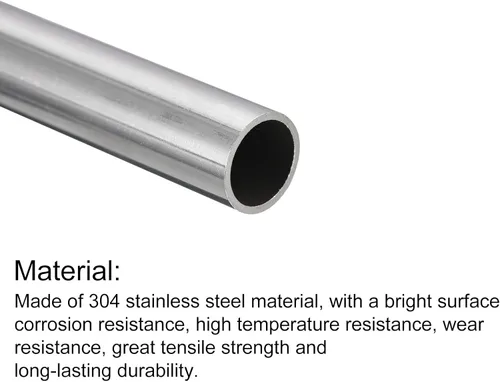 Miniatura 64 de uxcell Tubo de acero inoxidable 304, diámetro exterior de 34 mm x 1,5 mm de espesor de pared, 300 mm de longitud de tubería metálica para maquinaria