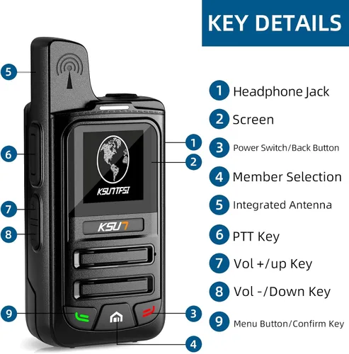 Miniatura 9 de Walkie Talkies rápidos gratuitos de por vida global de alcance ilimitado PTT 4G LTE PoC Radios bidireccionales de largo alcance de larga distancia