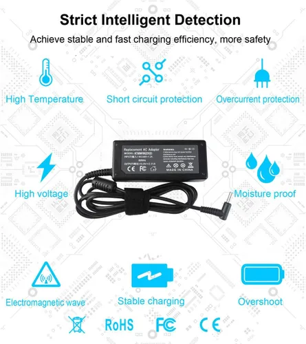 Miniatura 5 de Cargador adaptador de CA de 19.5V 2.31A 45W compatible con HP Pavilion x360 x2 11 13 15 M1 TouchSmart, Envy x360 x2 13 15 M6, Stream 11 13 14, 15-f
