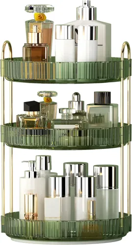 Miniatura 15 de YCIA&DONE Organizador de maquillaje giratorio de 360 grados y almacenamiento para encimera de tocador de 1 nivel, organizadores de cosméticos