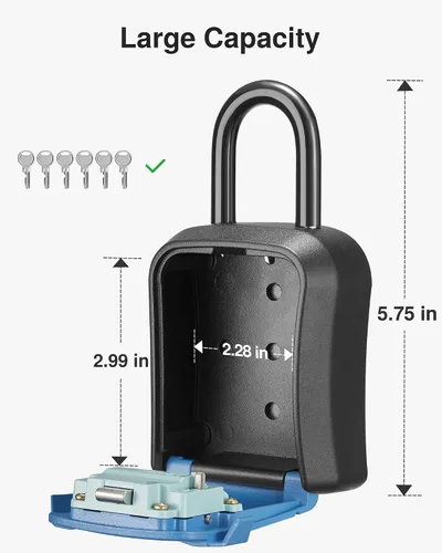Miniatura 4 de Puroma Caja de Seguridad, Caja de Llaves con Cerradura de Montaje en Pared y Caja de Seguridad Portátil con Código Reiniciable, Caja de Seguridad