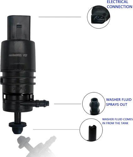 Miniatura 2 de AMCC Bomba de limpiaparabrisas con ojal – Reemplazo del motor de la arandela: 2218690121 Compatible con motor de lavadora 21323-232316B compatible