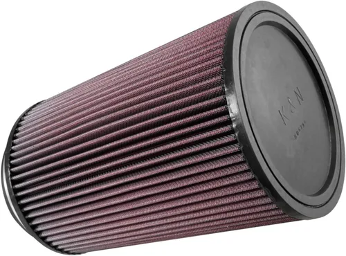 K&N Filtro de aire universal con abrazadera original de alto flujo: alto rendimiento, premium, lavable: diámetro de la brida: 5 pulgadas, altura del