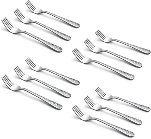 Miniatura 8 de LIANYU 9 tenedores de acero inoxidable para niños pequeños, juego de cubiertos para niños, tenedores pequeños para niños, utensilios