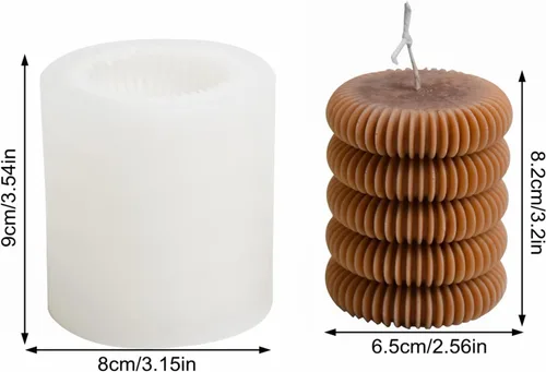 Miniatura 2 de Molde de silicona para velas de rayas de neumáticos, molde de jabón para velas de columna, fondant, molde para hornear pastel de chocolate, molde
